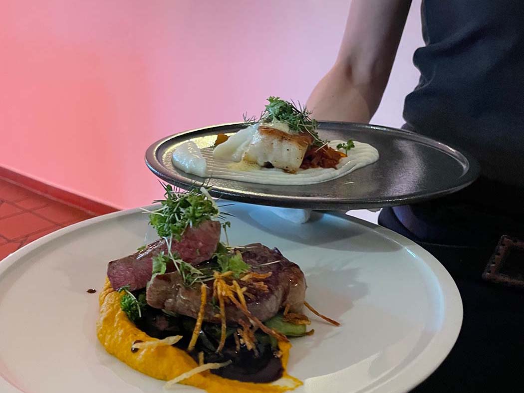 Rinderlende und Dorade im restauaurant hallnberg bei erding